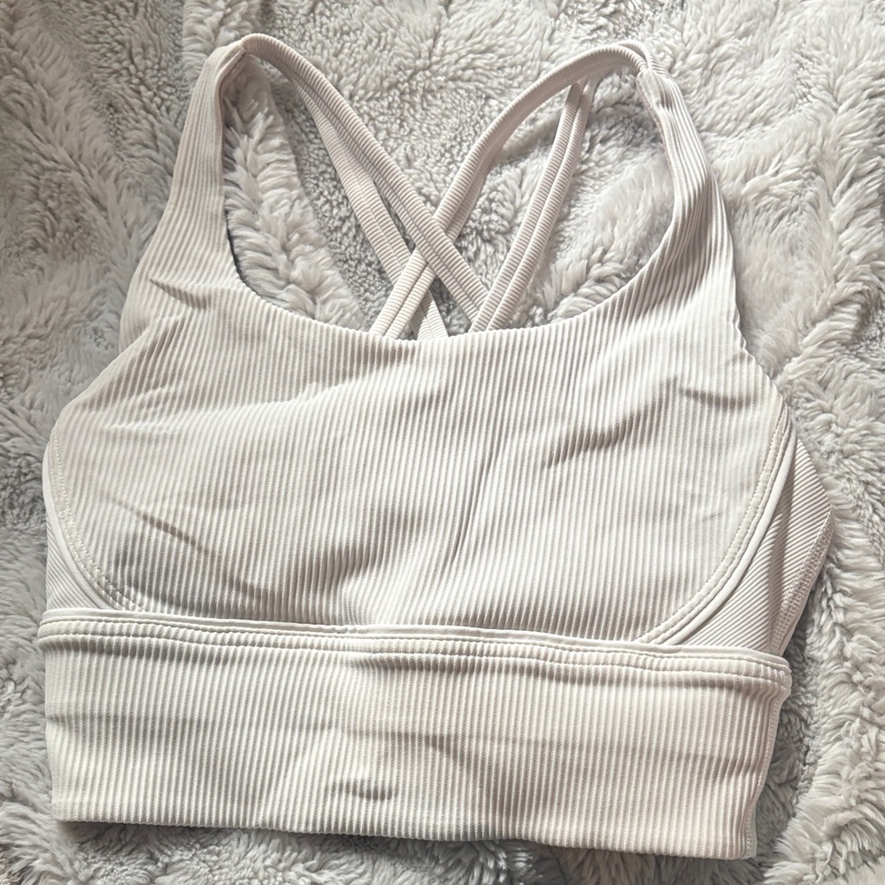 Lululemon Athletica Cream Ribbed Sports Bra